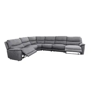 Recliner Sofa Set, Corner Sofa Set Large 7 Seats Fabric Motor Recliner Padded Sofa with Side USB Charger Port - 2C3 Set