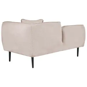 Right Hand Boucle Chaise Lounge Light Beige CHEVANNES