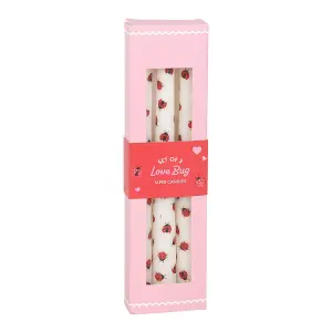 Something Different Love Bug Ladybird Taper Candle (Pack of 3) White/Red (One Size)