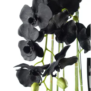 110cm Large Black Orchid Plant - Artifcial - 41 REAL TOUCH flowers