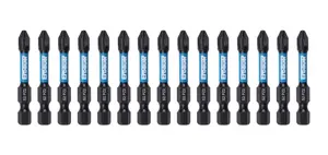 Erbauer PZ2 Screwdriver bits PZ2 (L)50mm, Set of 15