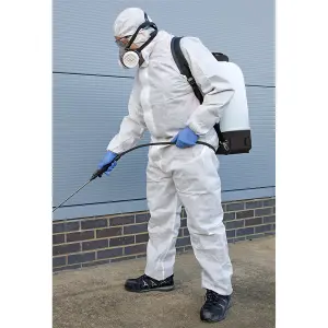 Sealey Disposable Coverall Protective Suit White Large 100% Polypropylene 9601L