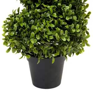 GreenBrokers 2 x Artificial Premium Spiral Boxwood Trees 90cm/3ft