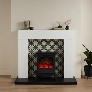 Focal Point Wichita White & black MDF Timeless Fireplace surround set