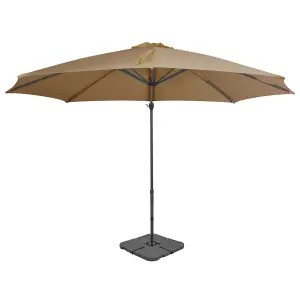 Berkfield Outdoor Umbrella with Portable Base Taupe