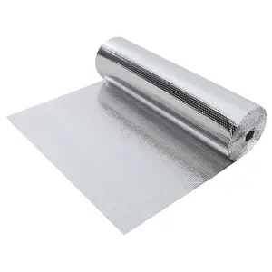 Single Bubble Foil Insulation, Heat Reflective 3 mm Thick Double Layer Aluminium Insulation Foil,1m x 15m(15m²)