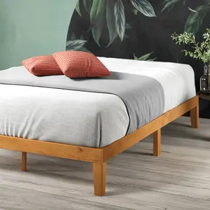 Burg Deluxe Solid Wood Bed Frame Brown / Double (4'6)