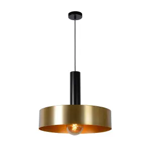 Lucide Giada Retro Pendant Light 50cm - 1xE27 - Matt Gold, Brass