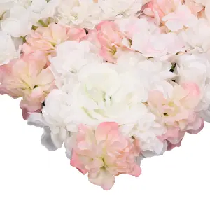 Artificial Flower Wall Backdrop Panel, 60cm x 40cm, Ivory Peach