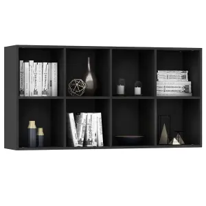 Berkfield Book Cabinet/Sideboard Black 66x30x130 cm Engineered Wood