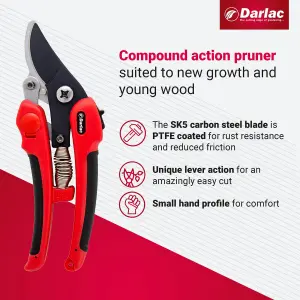 Darlac Compound Action Bypass Secateurs, DP332