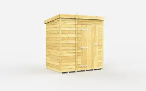 5 x 4 Feet Pent Shed - Single Door Without Windows - Wood - L118 x W158 x H201 cm