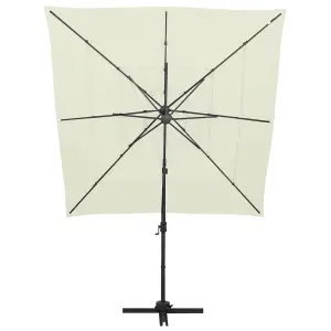 Berkfield 4-Tier Parasol with Aluminium Pole Sand 250x250 cm