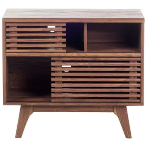 Beliani Rustic TV Stand Dark Wood CLEVELAND