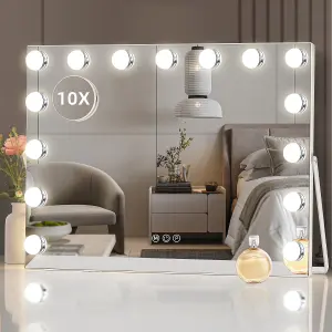 Matteo Hollywood Vanity Mirror 15 Dimmable LED Bulbs 58x46cm Dressing Table MT005846BU-AD