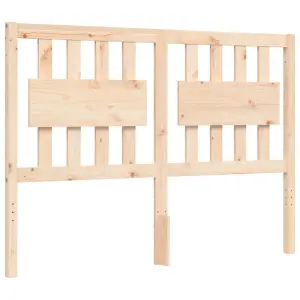 Berkfield Bed Frame with Headboard Small Double Solid Wood