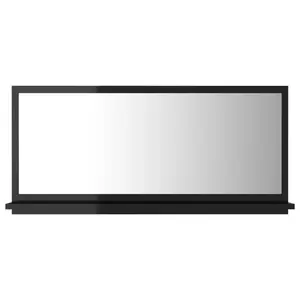 Dorlene Framed Wall Mounted Bathroom Mirror High Gloss Black / 80 cm