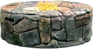 Centurion Supports Fireology KALUYA Bronze Lavish Garden and Patio Fire Pit with Eco-Stone Finish - Fully Assembled