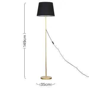 ValueLights Modern Standard Floor Lamp Base In Gold Effect Metal Finish