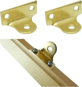 Right Angle Picture Brackets Hooks Picture Hanging Plate Brass L Shaped Brackets Wall Brackets Fixing Picture Mirror Pack of 6