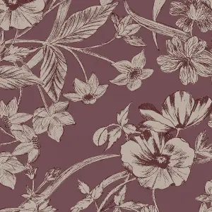 Laura Ashley Faded Glamour Summerhill Pale Blackberry Smooth Wallpaper