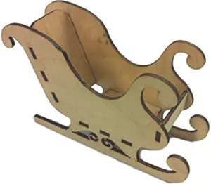 Wooden Laser Cut Santa Sleigh Christmas Craft Accessory Self Assembly