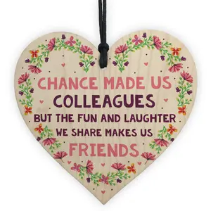 Red Ocean Chance Made Us Colleagues Wooden Heart Leaving Gift Co Worker Gift New Job Gift