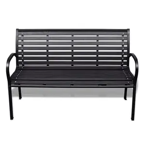 Berkfield Garden Bench 125 cm Steel and WPC Black