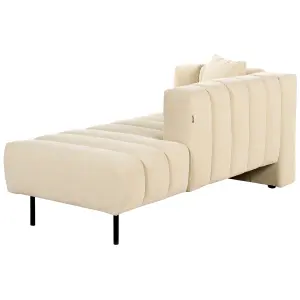 Left Hand Vegan Faux Leather Chaise Lounge Off-White LANNILS