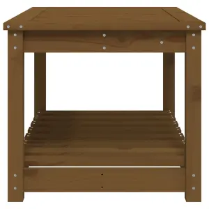 Berkfield Garden Table Honey Brown 82.5x50.5x45 cm Solid Wood Pine