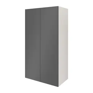 GoodHome Atomia Freestanding Matt anthracite & white Particle board Wardrobe (H)1875mm (W)1000mm (D)580mm