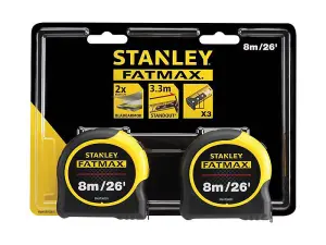 STANLEY - FatMax Classic Tape Twin Pack 8m/26ft (Width 32mm)