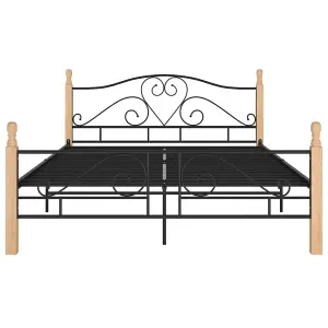 Berkfield Bed Frame Black Metal 140x200 cm