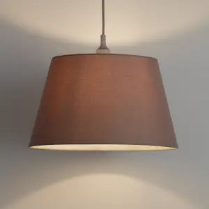 GoodHome Lokombi Taupe Fabric dyed Light shade (D)40cm