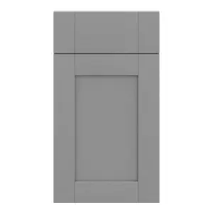 GoodHome Alpinia Painted Matt slate grey wood effect Shaker Drawerline door & drawer front 400mm