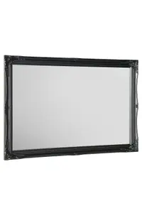 MirrorOutlet Fraser Black Small Beaded Wall Mirror 86 x 61cm