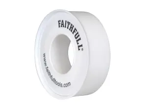 Faithfull 08001212ST10TB P.T.F.E Tape 12mm x 12m White (Pack 10) FAITAPEPTF10