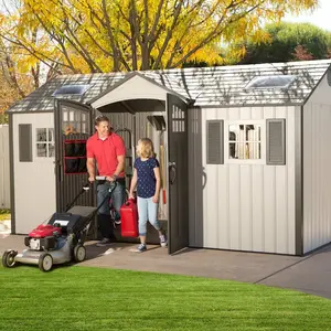 Lifetime 15 Ft. x 8 Ft. High-Density Polyethylene (Plastic) Outdoor Storage Shed with Steel-Reinforced Construction