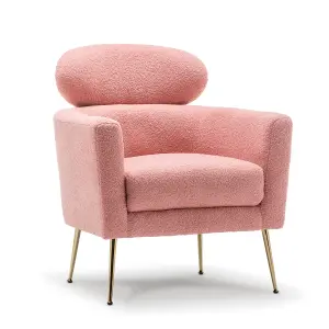 Teddy Boucle Accent Chair Pink