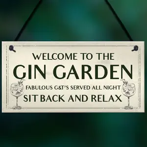 Gin Garden Welcome Sign Home Bar Garden Sign Bar Decor Gift Gin Gift Family Gift