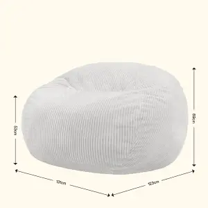 icon Nimbus Corduroy Foam Filled Giant Natural Bean Bag Chair