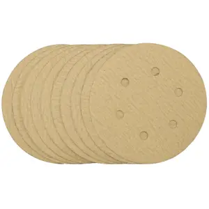 Draper  Gold Sanding Discs with Hook & Loop, 150mm, 180 Grit (Pack of 10) 64240