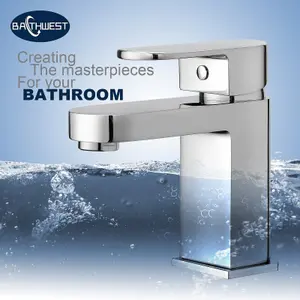 BATHWEST Bathroom Sink Taps Cloakroom Monoblock Chrome Brass Basin Mixer Tap Single Lever