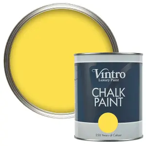 Vintro Highlighter Yellow Chalk Paint/Furniture Paint Matt Finish 1 Litre (Yellow Maiden)