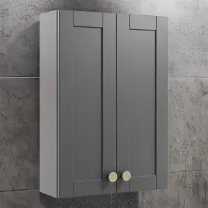 Ashford Matt Dusty grey Shaker Double Wall cabinet (W)495mm (H)720mm