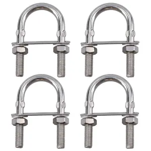 M10 40mm x 82mm U-Bolt / N-Bolt Stainless Steel Marine Grade Boat Trailer 4 Pack