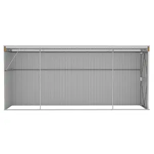 Berkfield Wall-mounted Garden Shed Brown 118x382x178 cm Galvanised Steel