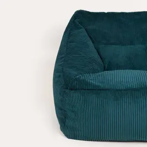 icon Morgan Corduroy Armchair Bean Bag and Pouffe Set Teal Green Giant Bean Bag Chair