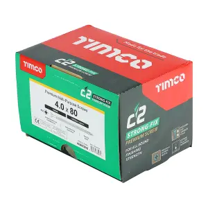 Timco - C2 Strong-Fix Multi-Purpose Premium Screws - Industry Pack - PZ - Double Countersunk - Yellow(Size 4.0 x 30 - 1000 Pieces)