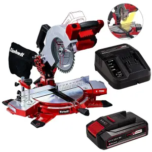 Einhell Cordless 18v Mitre Saw 210mm Power X-Change TE-MS 18/210 1x2.5ah Battery